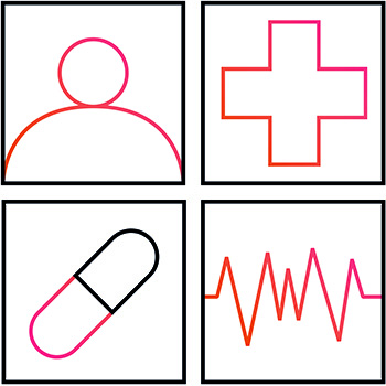 Icon symbolizing the collaboration of physicians and scientists in Bern (Illustration: Alba de Zanet)