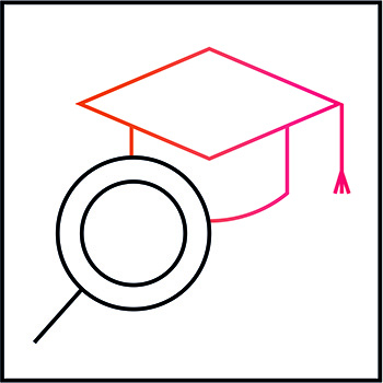 Icon symbolising the search for qualified academic personnel (Illustration: Alba de Zanet)