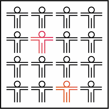 Icon symbolizing the interchange of specialists at different entities (Illustration: Alba de Zanet)